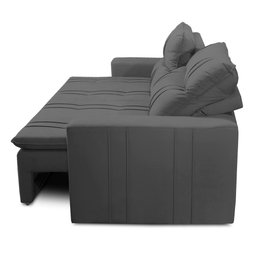 Sofá Retrátil e Reclinável 2 lugares com Molas 1,50m Ester Suede Cinza Adonai Estofados - 7