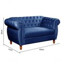 Ver imagem 2 de Sofá Nobreza 2 Lugares 153cm Azul Veludo Premium Bella Decor
