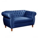 Ver imagem 4 de Sofá Nobreza 2 Lugares 153cm Azul Veludo Premium Bella Decor