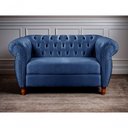 Ver imagem 3 de Sofá Nobreza 2 Lugares 153cm Azul Veludo Premium Bella Decor