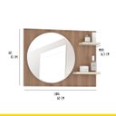 Ver imagem 3 de Espelheira para Banheiro Florença 45 X 60 Cm 2 Prateleiras Mdp Marrom Bege Clicklar