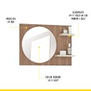 Ver imagem 4 de Espelheira para Banheiro Florença 45 X 60 Cm 2 Prateleiras Mdp Marrom Bege Clicklar