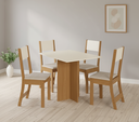 Ver imagem 1 de Conjunto para Sala de Jantar com 4 Cadeiras Talita Marrom/Off White
