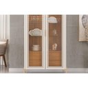 Ver imagem 5 de Cristaleira Sala Jantar Olivia C/ 2 Portas (2 C/ Vidro) 179x80cm Off White/freijó - Dj Móveis