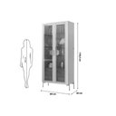 Ver imagem 2 de Cristaleira Sala Jantar Olivia C/ 2 Portas (2 C/ Vidro) 179x80cm Off White/freijó - Dj Móveis