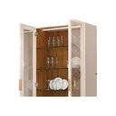 Ver imagem 7 de Cristaleira Sala Jantar Olivia C/ 2 Portas (2 C/ Vidro) 179x80cm Off White/freijó - Dj Móveis