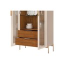 Ver mais imagens de Cristaleira Sala Jantar Olivia C/ 2 Portas (2 C/ Vidro) 179x80cm Off White/freijó - Dj Móveis