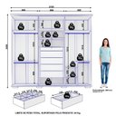 Ver imagem 4 de Guarda Roupa Casal Everest 6 Portas de Bater 5 Gavetas Marrom/Jacaranda