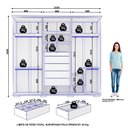 Ver imagem 4 de Guarda Roupa Casal Everet 6 Portas de Bater 5 Gavetas Marrom/Jacaranda
