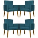 Ver imagem 1 de Kit 4 Poltronas Decorativas Mari Suede Pé Palito 30cm Castanho