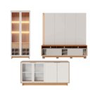 Ver imagem 2 de Conjunto Sala de Estar Estante Home Ideal para TV até 75' com LED + Cristaleira 2 Portas + 1 Buffet