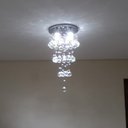 Ver imagem 5 de Lustre de Cristal Torre, Base de Inox 30cm de Diâmetro com 40cm de Altura, Para Sala de Jantar/Estar