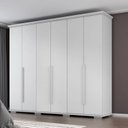 Ver imagem 1 de Guarda Roupa Casal Everet 6 Portas de Bater 5 Gavetas Branco/Absoluto