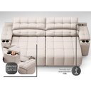 Ver imagem 3 de Sofá com Porta Copos e Carregador Usb Retrátil e Reclinável Samurai 2,00m Velosuede Areia -