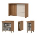 Ver imagem 3 de Kit Ilha Gourmet Balcão 3 Portas com Tampo Yasmin Expresso Móveis