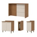 Ver imagem 4 de Kit Ilha Gourmet Balcão 3 Portas com Tampo Yasmin Expresso Móveis