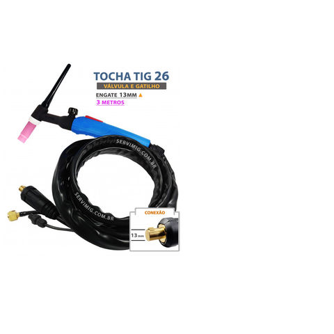 Tocha Tig com Valvula 26v Engate Rápido 013mm 3mts