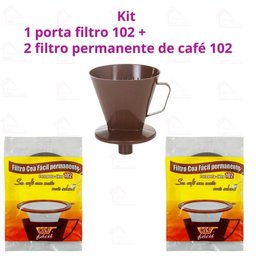 Kit 2 Coador Filtro Coa Fácil Poliéster e Porta Filtro com Funil - 102 - 2