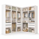 Ver imagem 2 de Conjunto Closet Infantil sem Portas 2 Módulos 6 Gavetas Valentina Branco