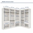 Ver imagem 6 de Conjunto Closet Infantil sem Portas 2 Módulos 6 Gavetas Valentina Branco