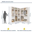 Ver imagem 3 de Conjunto Closet Infantil sem Portas 2 Módulos 6 Gavetas Valentina Branco