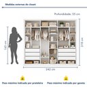 Ver imagem 3 de Módulo Closet Infantil sem Portas 6 Gavetas Amara Branco