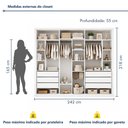 Ver imagem 3 de Módulo Closet Infantil sem Portas 6 Gavetas Amara Branco