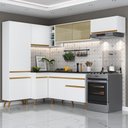 Ver imagem 3 de Armário de Cozinha Completa de Canto Veneza Multimóveis V2052 Branco/Dourado