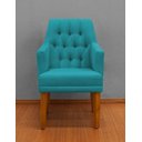 Ver imagem 1 de Kit 2 Cadeiras de Jantar Bela com Braço Suede Azul Turquesa Suede Azul-turquesa