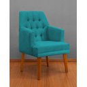 Ver imagem 2 de Kit 2 Cadeiras de Jantar Bela com Braço Suede Azul Turquesa Suede Azul-turquesa