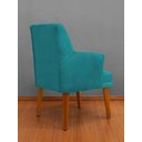 Ver imagem 3 de Kit 2 Cadeiras de Jantar Bela com Braço Suede Azul Turquesa Suede Azul-turquesa