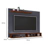 Painel P/ Tv Simples Chumbo/Canela Com Prateleira e Nicho - 3