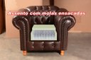 Ver imagem 4 de Kit 02 Poltronas Chesterfield Capitonê Luis XV Para Sala, Recepção, Barbearia - Couríssimo Marrom Ca