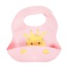 Babador de Silicone Bebê Ajustável Rosa Girafa - Pimpolho - 2