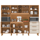 Ver imagem 4 de Kit de Armários para Cozinha MDP 8 Portas 3 Gavetas Apollo Marrom/Cinamomo/Areia