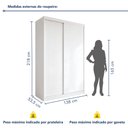 Ver imagem 4 de Guarda Roupa Infantil Premium Elara 138cm 2 Portas 2 Gavetas Minastex Branco