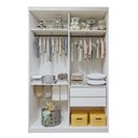 Ver imagem 3 de Guarda Roupa Infantil Premium Arabella 138cm com Espelho 2 Portas 2 Gavetas Minastex Branco