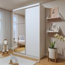Ver imagem 1 de Guarda Roupa Infantil Premium Arabella 138cm com Espelho 2 Portas 2 Gavetas Minastex Branco