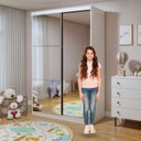 Ver imagem 6 de Guarda Roupa Infantil Premium Lumi 138cm com Espelho 2 Portas 2 Gavetas Minastex Branco