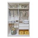 Ver imagem 3 de Guarda Roupa Infantil Premium Lumi 138cm com Espelho 2 Portas 2 Gavetas Minastex Branco