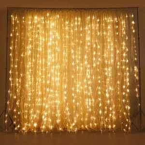 Cortina Natal Branco Quente 500 Lâmpadas Sala Decoração Enfeite Led Luminação Natalina Festa Luz Lum