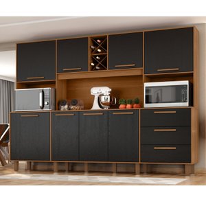 Kit de Armários para Cozinha Mdp 8 Portas 3 Gavetas Apollo