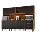Ver imagem 2 de Kit de Armários para Cozinha MDP 8 Portas 3 Gavetas Apollo Marrom/Cinamomo/Preto Catedral