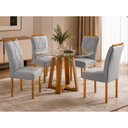 Ver imagem 3 de Conjunto Sala de Jantar Natalle 4 Lugares Mesa Redonda 1,0m e 4 Cadeiras Madeira Maciça Móveis Mundi