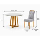 Ver imagem 5 de Conjunto Sala de Jantar Natalle 4 Lugares Mesa Redonda 1,0m e 4 Cadeiras Madeira Maciça Móveis Mundi