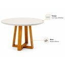 Ver imagem 4 de Conjunto Sala de Jantar Natalle 4 Lugares Mesa Redonda 1,0m e 4 Cadeiras Madeira Maciça Móveis Mundi