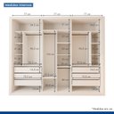 Ver imagem 7 de Guarda Roupa Infantil Premium Marcella 242cm com Espelho 3 Portas 6 Gavetas Minastex Branco