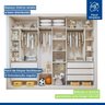 Guarda Roupa Infantil Premium Marcella 242cm com Espelho 3 Portas 6 Gavetas Minastex      - 11