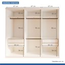 Ver imagem 7 de Guarda Roupa Infantil Premium Thalia 205,9cm 3 Portas 4 Gavetas Minastex Branco