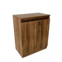 Ver imagem 1 de Balcão para Escritório Home Office 68cm 2 Portas com Chave Me4149 Cor:nogal